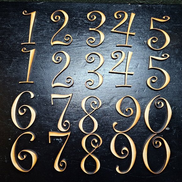 Decor - Real Wood Numbers in Curlz Font (3 inch) - Picture 4 of 8